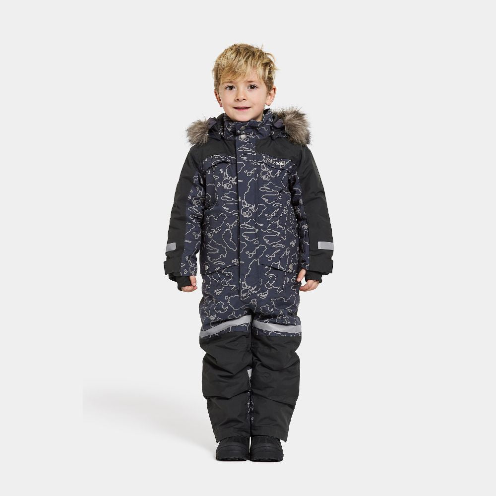 Didriksons Bjarven Special Edition Kids Snowsuit - Waterproof Winter Jacket & Pants Set with Reflective Details (Grundsun Navy) - Perfect for Skiing, Snowboarding & Outdoor Winter Activities
