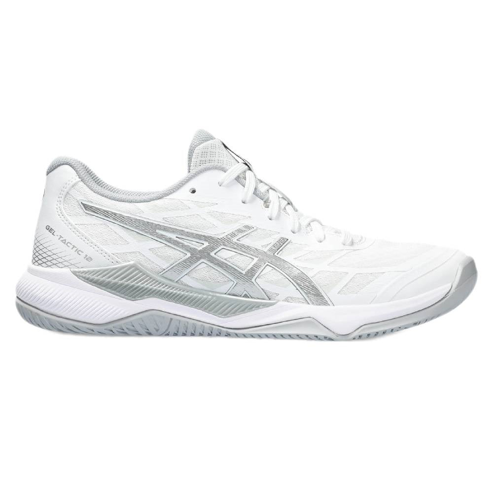 ASICS Gel Tactic 12 Women's Volleyball Shoes - Lightweight Indoor Court Sneakers for Women with Shock Absorption (White/Silver) | Perfect for Volleyball, Badminton & Squash Games
