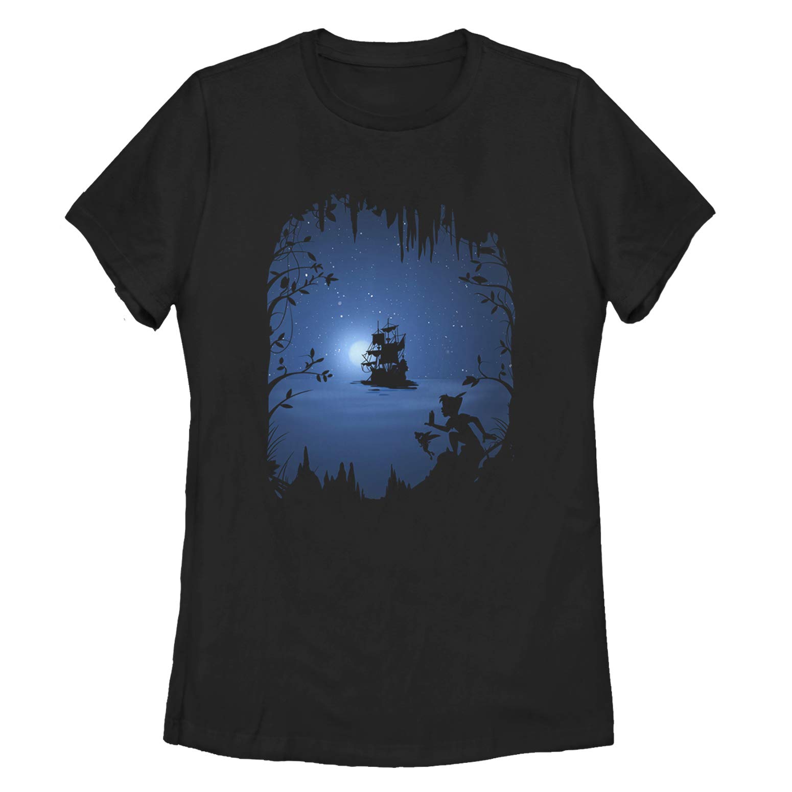 Women's Peter Pan Collar Full Moon Print Boat Neck T-Shirt - Casual & Vintage Style for Everyday Wear