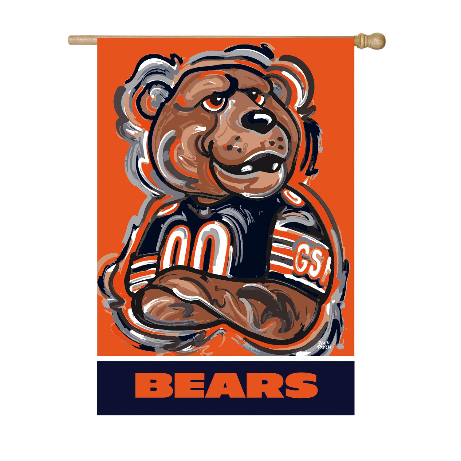 Chicago Bears Embroidered Suede Indoor/Outdoor Flag - Officially Licensed NFL Team Sports Decor for Game Day, Tailgating & Home Decor