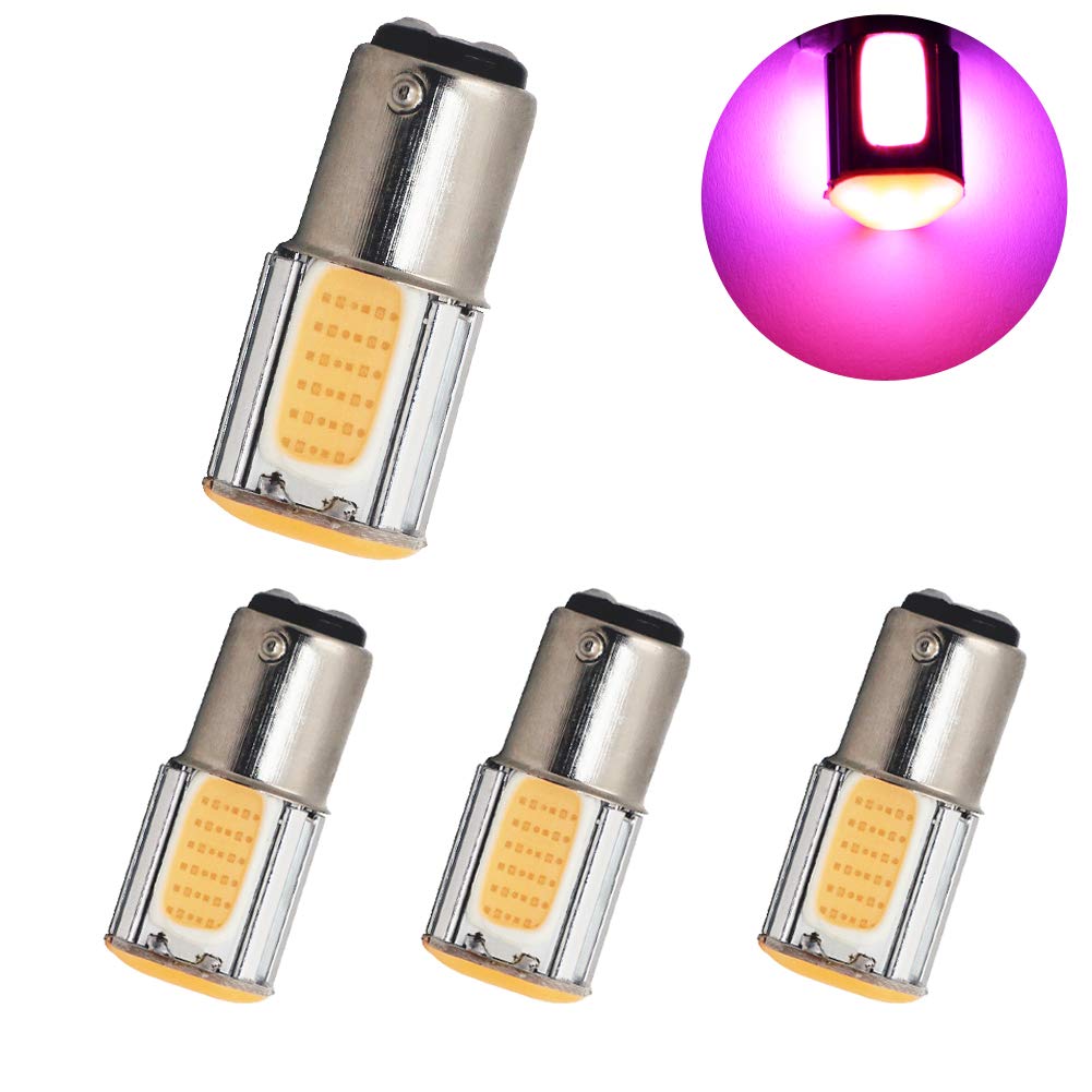 2-Pack Yolu Super Bright 1157 COB 4-SMD LED Bulbs - Pink BAY15D Replacement for 2057 2357 7528 - Perfect for RV Tail Lights, Brake Lights & Reverse Backup Lights - Enhanced Visibility & Safety