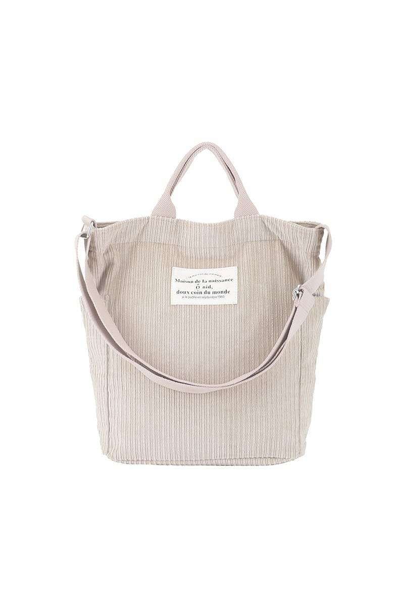 Stylish Women's Corduroy Shoulder Bag - Fashionable Tote, Crossbody & Top Handle Handbag with Pockets for Work, Travel & Daily Use