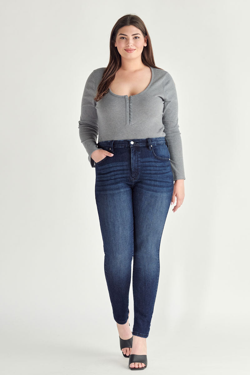 Mel High Rise Skinny Jeans for Women - Stretch Denim Pants Slim Fit Comfortable Tummy Control - Perfect for Casual Outfits, Work & Date Nights