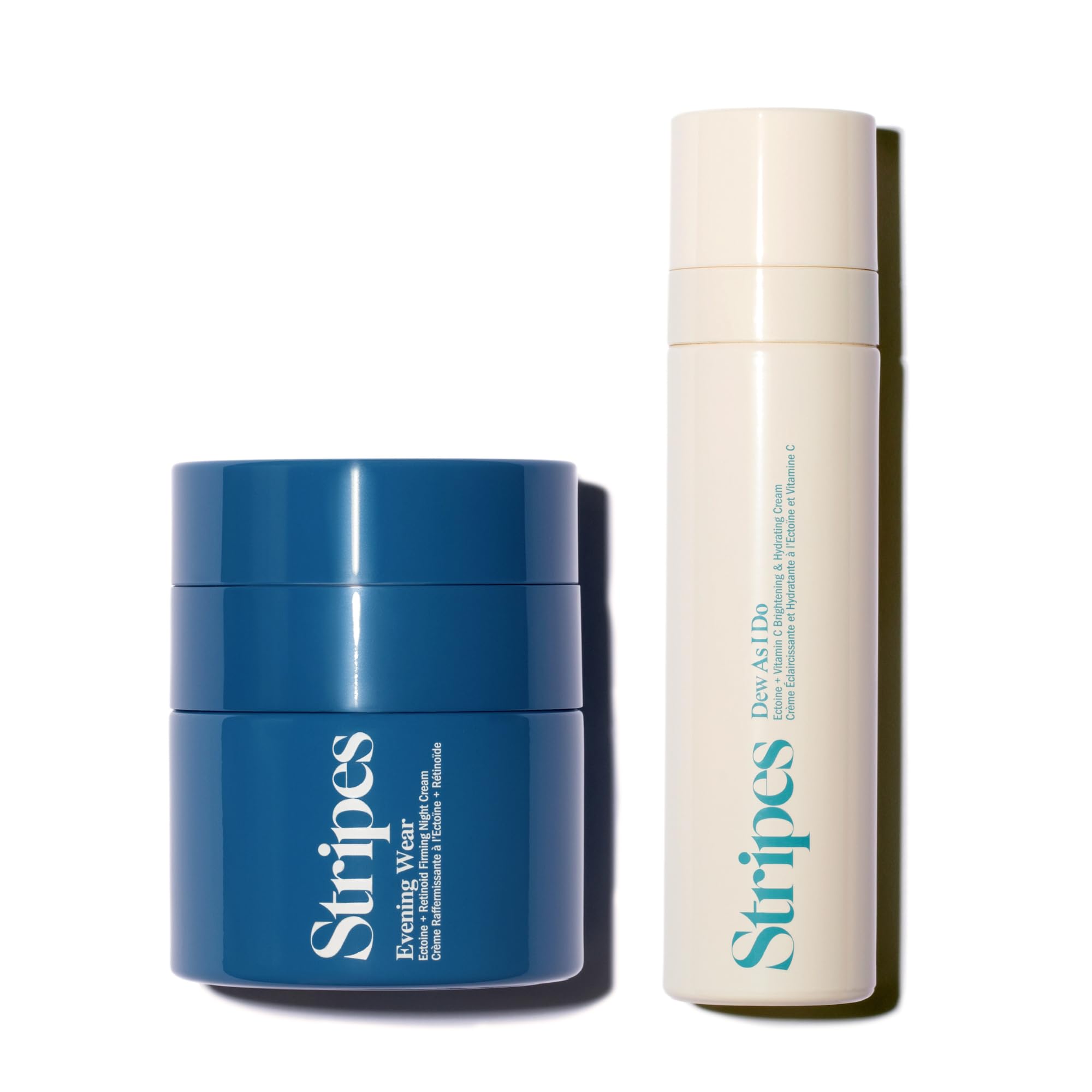 STRIPES Naomi Watts Dew It Anytime Moisturizer Bundle - Day & Night Cream Set for Smooth Hydrated Skin | Perfect for Daily Skincare Routine & Travel