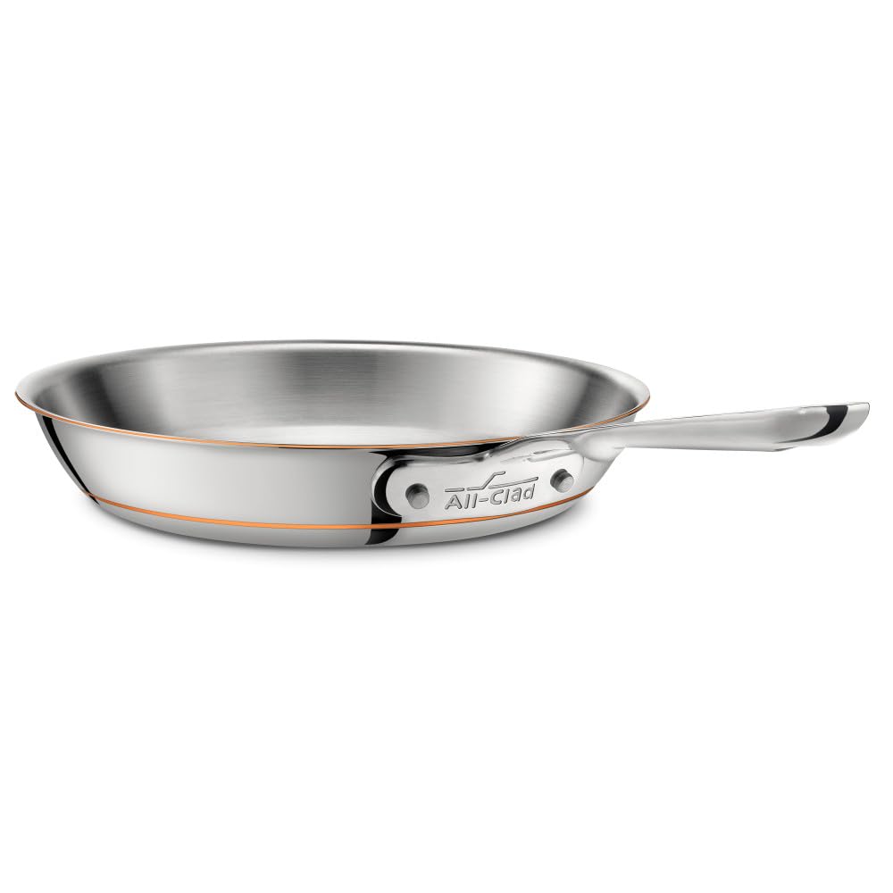 All-Clad Copper Core 5-Ply Stainless Steel 10-Inch Fry Pan - Induction Compatible, Oven & Broiler Safe Up to 600°F - Premium Cookware Set for Professional Chefs & Home Cooking - Perfect for Searing, Sautéing & Pan-Frying