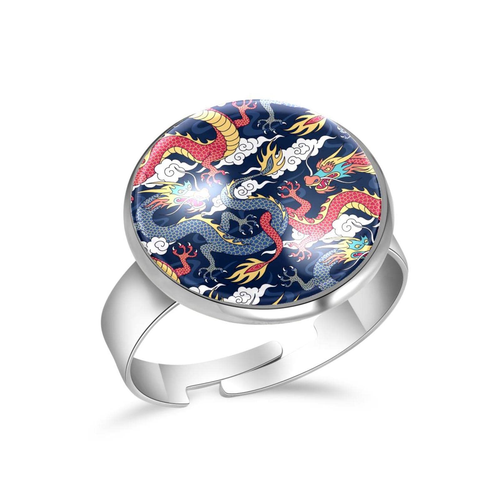 Adjustable Open Dragon Rings for Women - Traditional Chinese Style Jewelry Gifts for Anniversary, Birthday & Special Occasions | Perfect for Date Nights, Parties & Cultural Celebrations
