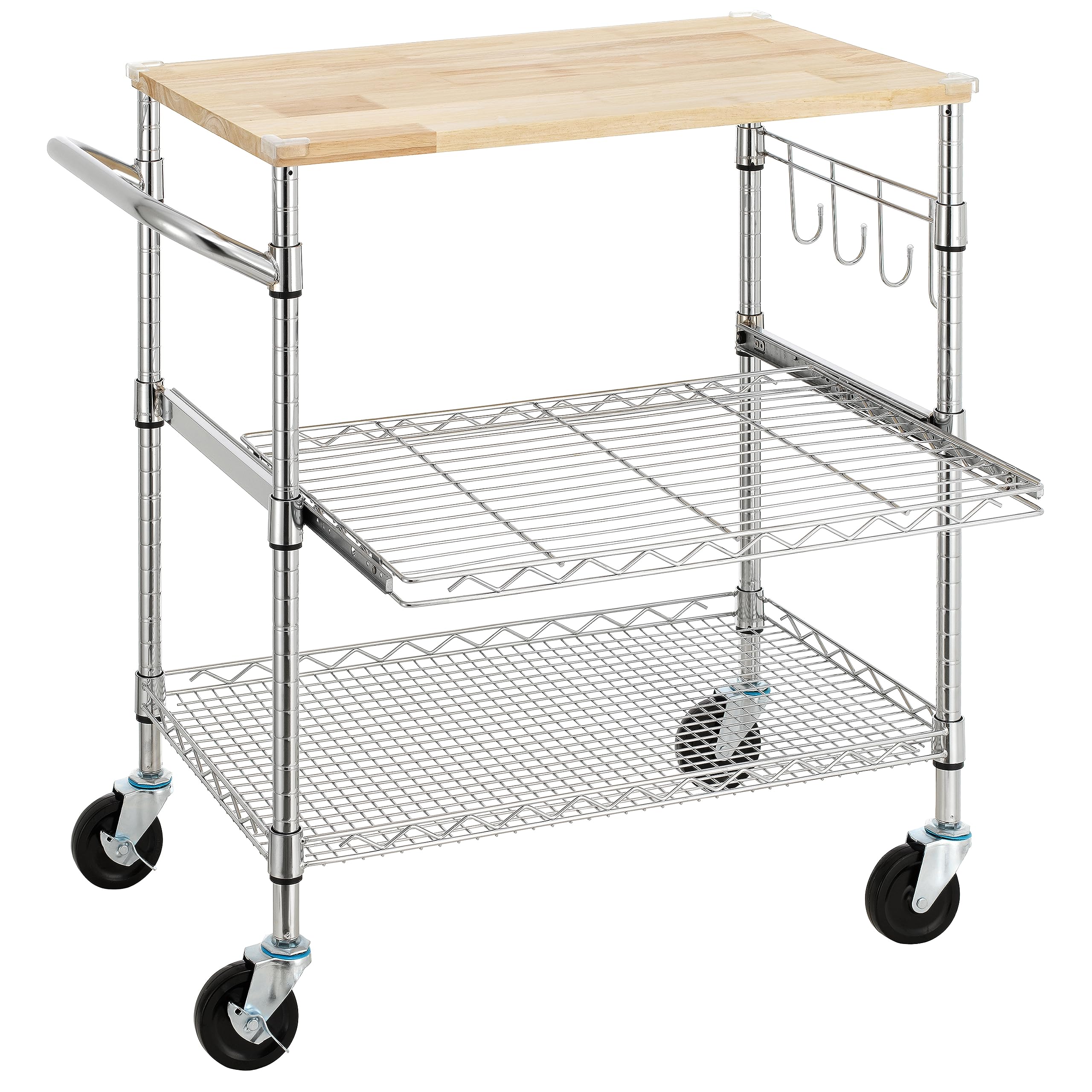 Finnhomy 3-Tier Rolling Kitchen Cart with 18