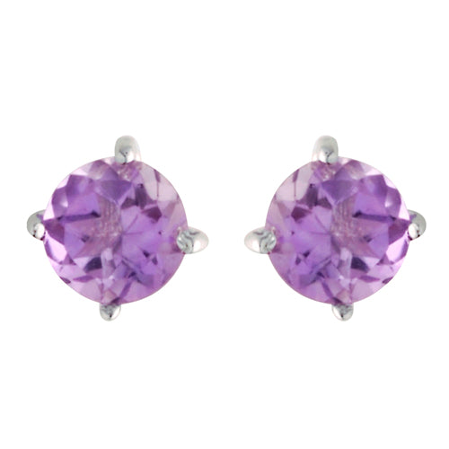 Classic Round Gemstone Stud Earrings for Women - 14K Gold Plated Birthstone Jewelry - Perfect for Everyday Wear, Gifts & Special Occasions