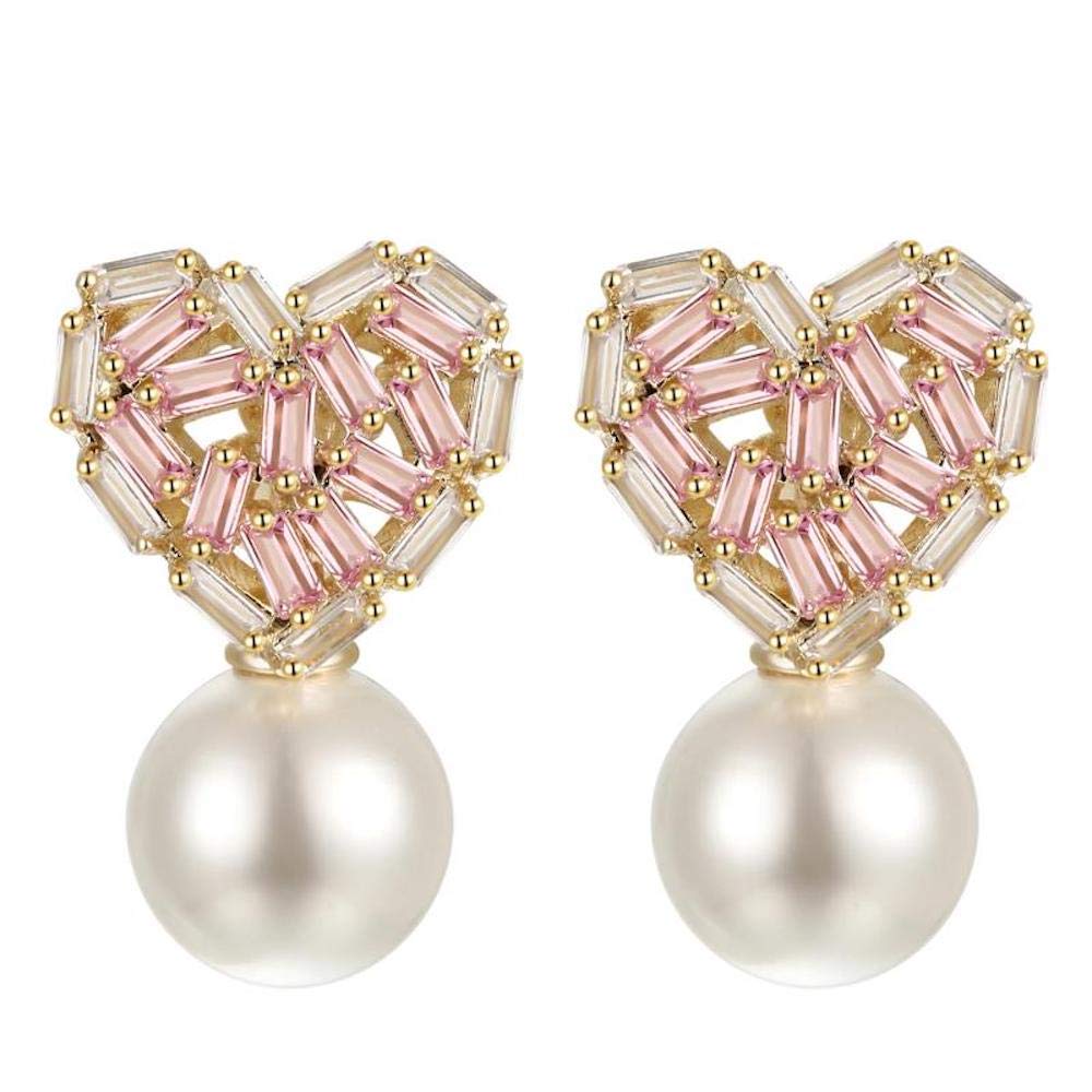 Snowflake Heart Faux Pearl Earrings for Women - Elegant Imitation Jewelry for Christmas, Party & Wedding Accessories