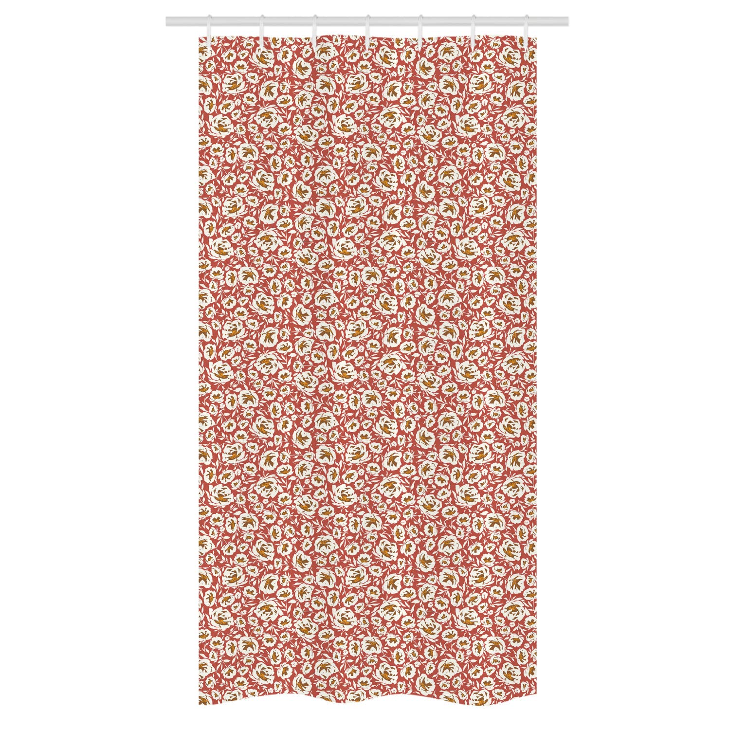 Ambesonne Floral Shower Curtain Set with Hooks - Autumn Tones & Spring Blossom Design, 36x72 Inch Bathroom Decor, Caramel Dark Salmon | Waterproof Fabric for Spa-Like Shower Experience