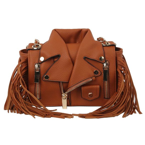 Brown Leather Fringe Crossbody Bag for Women - Stylish Boho Fashion Handbag with Adjustable Strap - Perfect for Music Festivals, Concerts & Casual Outings