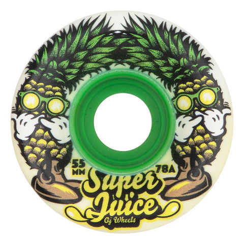 OJ Mini Super Juice Pina Colada Wheels 55mm 78A - Premium Longboard Skateboard Wheels for Smooth Cruising & Carving - Perfect for Beach Rides, Park Skating & Urban Commuting