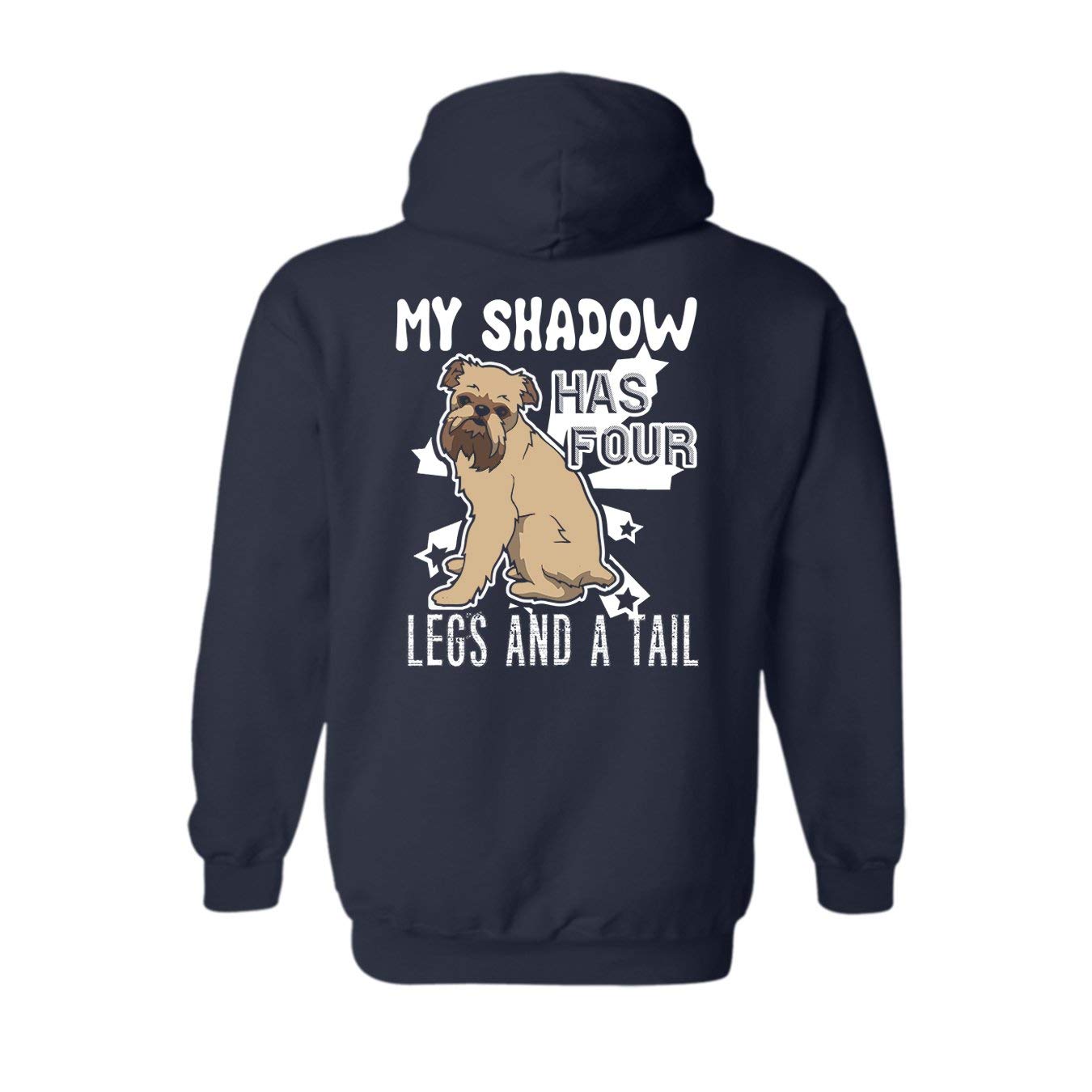 Brussels Griffon Dog Hooded Sweatshirt - 'My Shadow Has Four Legs' Long Sleeve Hoodie for Pet Lovers | Perfect for Dog Walks, Casual Outings & Gifts