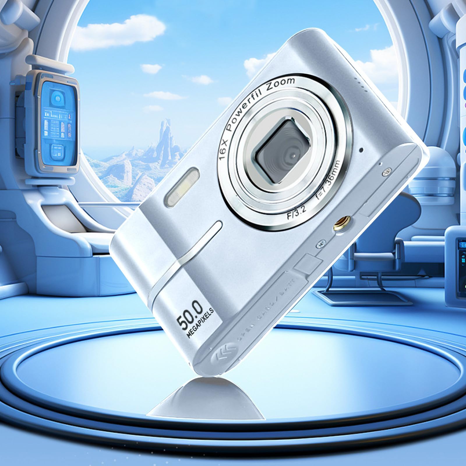 4K HD Digital Camera with 50MP Photos & 16x Zoom - Anti-Shake, Easy to Use Home Camera - Perfect for Travel, Vlogging, and Gift Giving