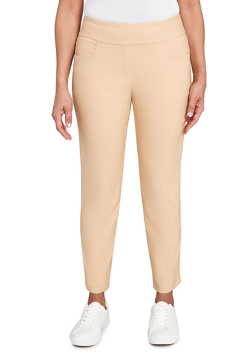 Silky Tech Pull On Ankle Pants for Women - Soft Stretchy Comfortable Work Pants - Office Wear & Casual Outfits