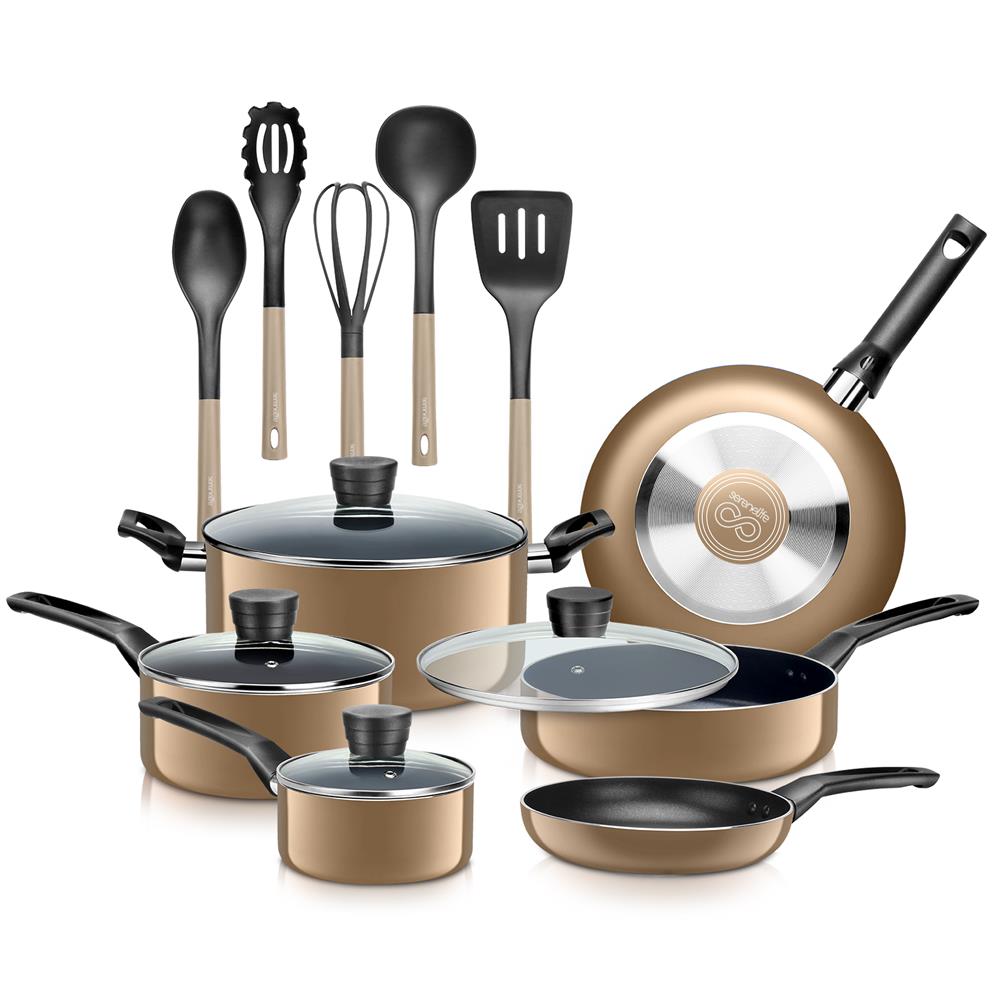 Premium 12-Piece Nonstick Kitchen Cookware Set - Pots, Pans & Utensils for Cooking, Frying & Baking - Perfect for Home Chefs & Professional Kitchens