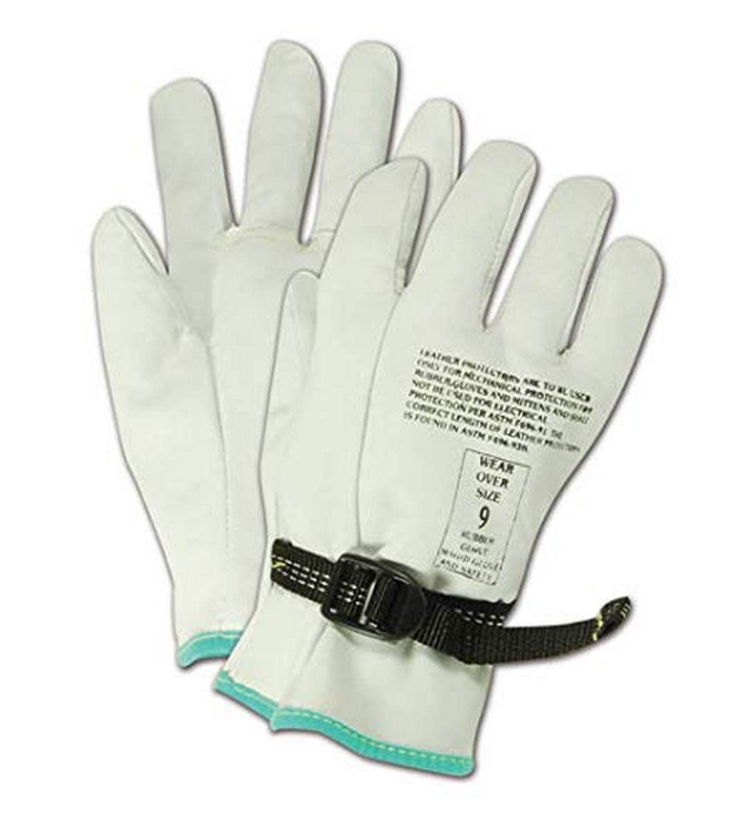 MAGID PowerMaster 12501PS Leather Linesmen Work Gloves - 6 Pairs, 9.5
