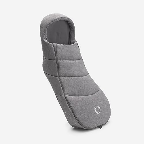 Bugaboo All-Season Stroller Footmuff - Weatherproof & Removable Baby Stroller Accessory with Reflective Trim for Climate Control - Grey Melange - Perfect for Winter Walks, Outdoor Adventures & Daily Stroller Use