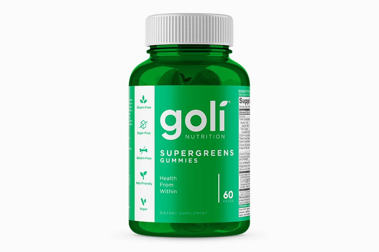 Goli Supergreens Gummies - 60 Count | Vegan, Gluten-Free Superfood Supplement for Energy & Immunity Boost | Perfect for Workouts, Travel & Daily Wellness