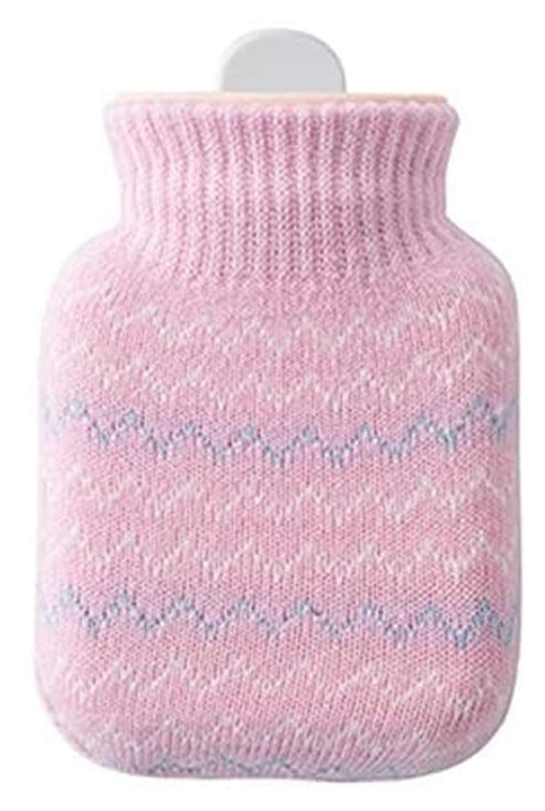 SUCICI Safe Water-Filled Hot Water Bottle with Plush Knitted Cover - Portable Silicone Heating Pad for Pain Relief - Perfect for Men & Women - Great for Cramps, Back Pain & Winter Warmth (Home, Office & Travel Use)