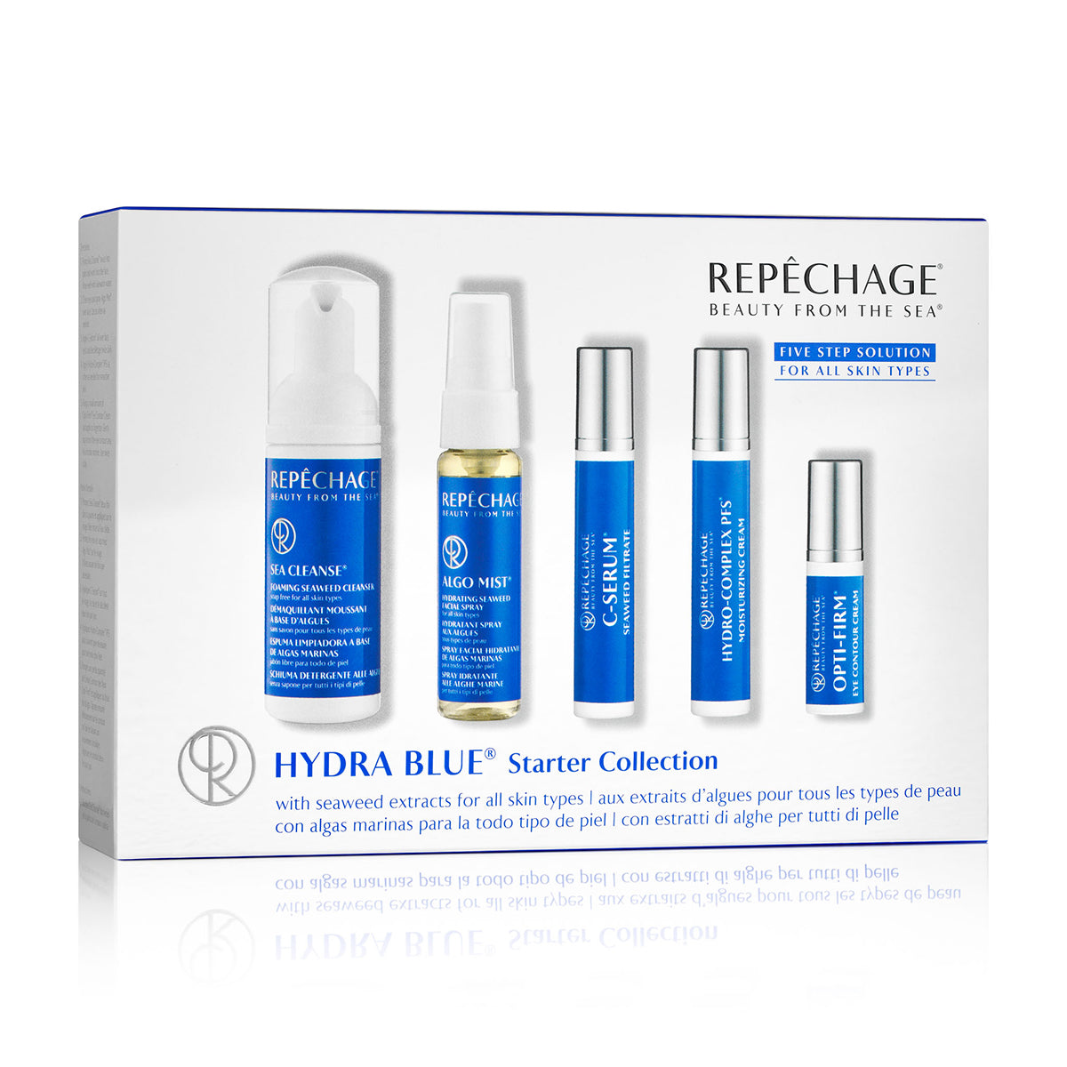 Hydra Blue® Starter Collection with Seaweed Extracts - Skincare Set for Dry, Oily & Sensitive Skin | Hydrating Facial Routine for Day & Night Use