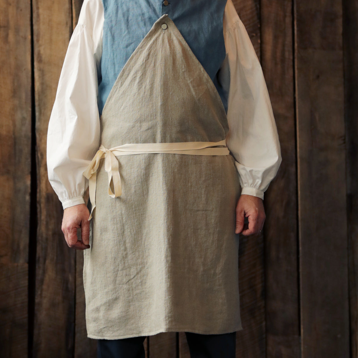 Premium Natural Linen Tradesman's Apron - Durable Workwear for Carpenters, Chefs & DIY Enthusiasts | Perfect for Woodworking, Cooking & Crafting