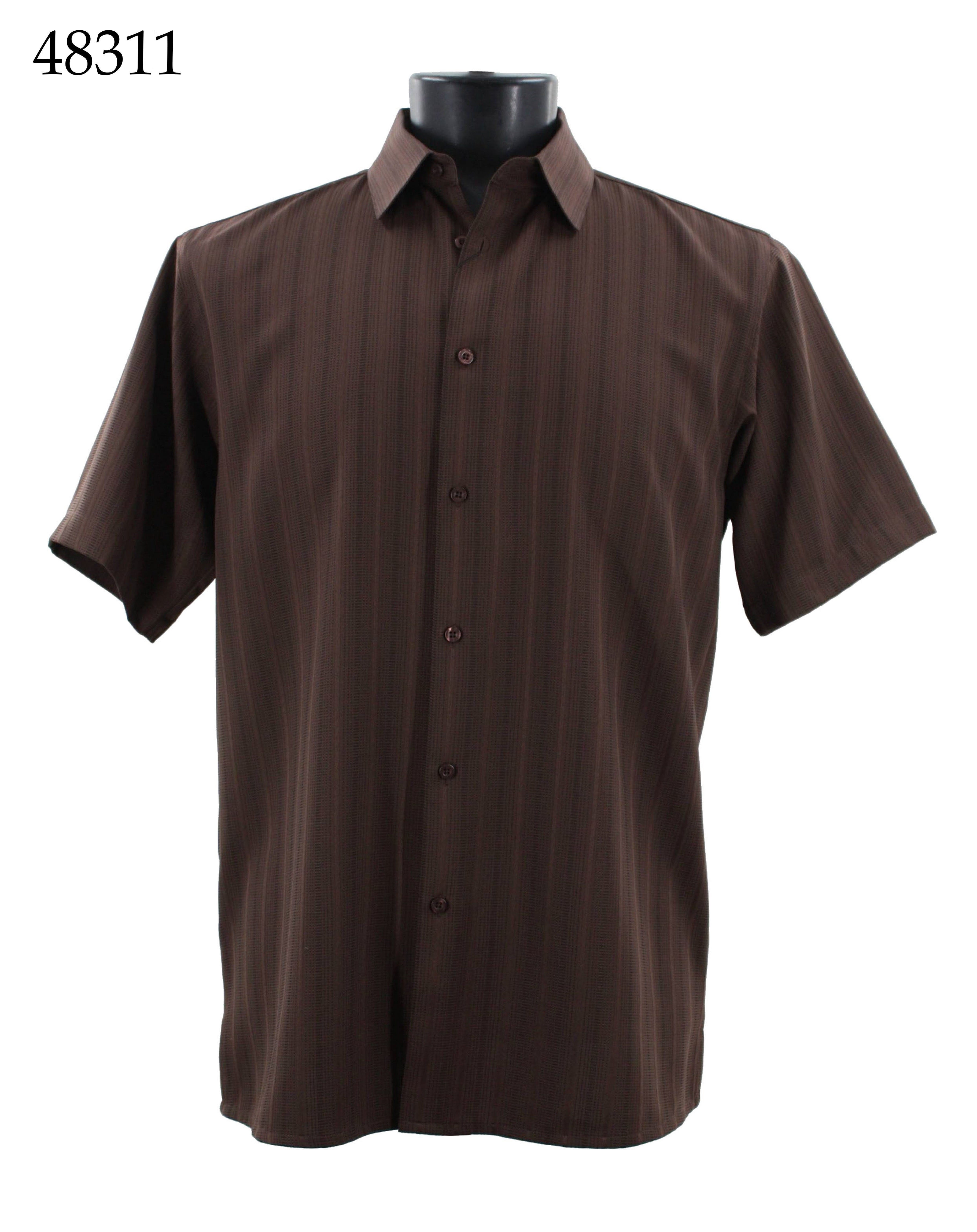 Bassiri Men's Casual Short Sleeve Shirt 48311 - Breathable Cotton Summer T-Shirt for Outdoor Activities, Travel & Everyday Wear