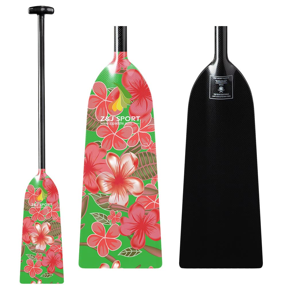 Z&J SPORT Full Carbon Fiber Dragon Boat Paddle with T Handle - IDBF Approved Competition Paddle with Custom Graphics | Professional Racing & Team Training Equipment
