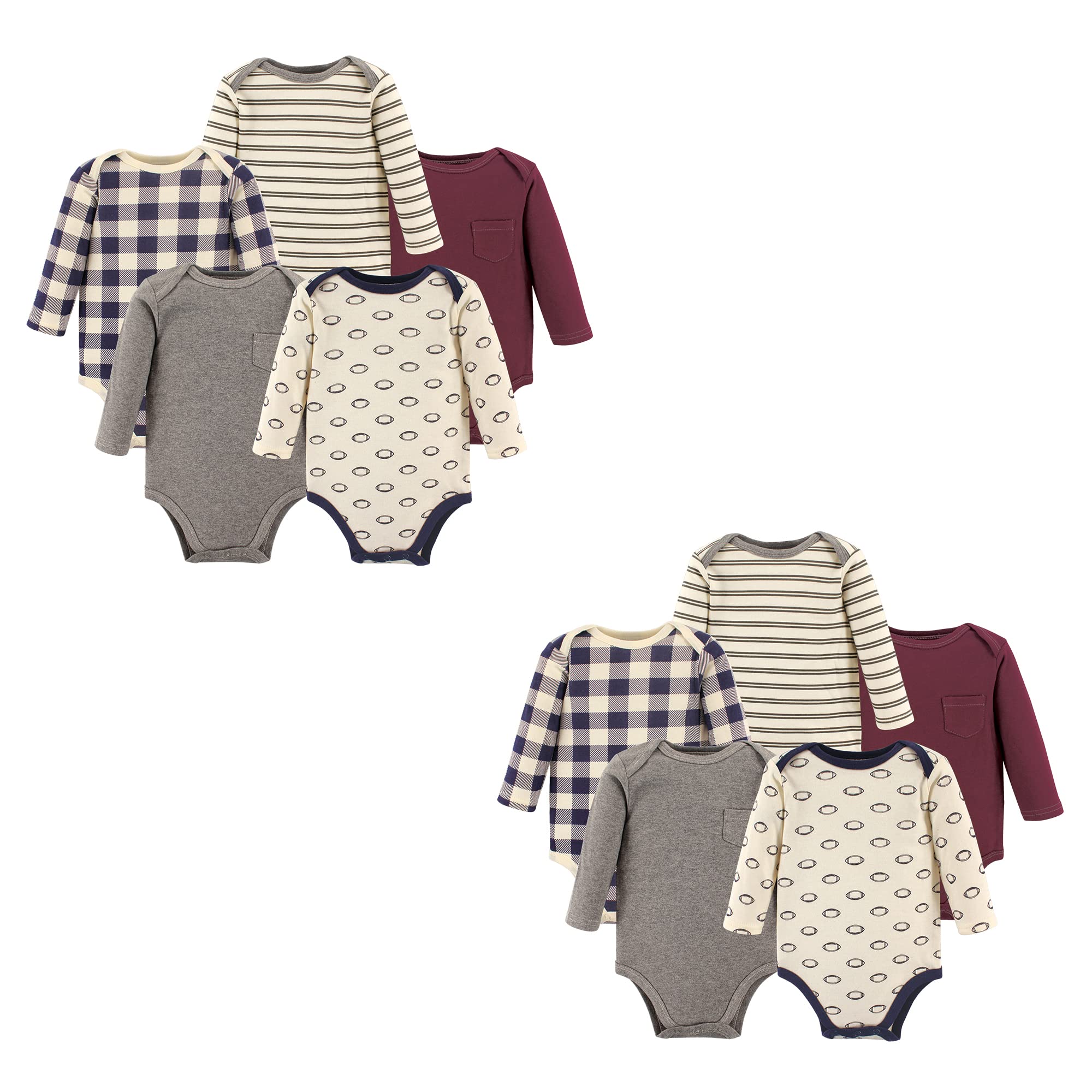 Hudson Baby Cotton Bodysuits - Unisex Long-Sleeve for Newborns & Infants