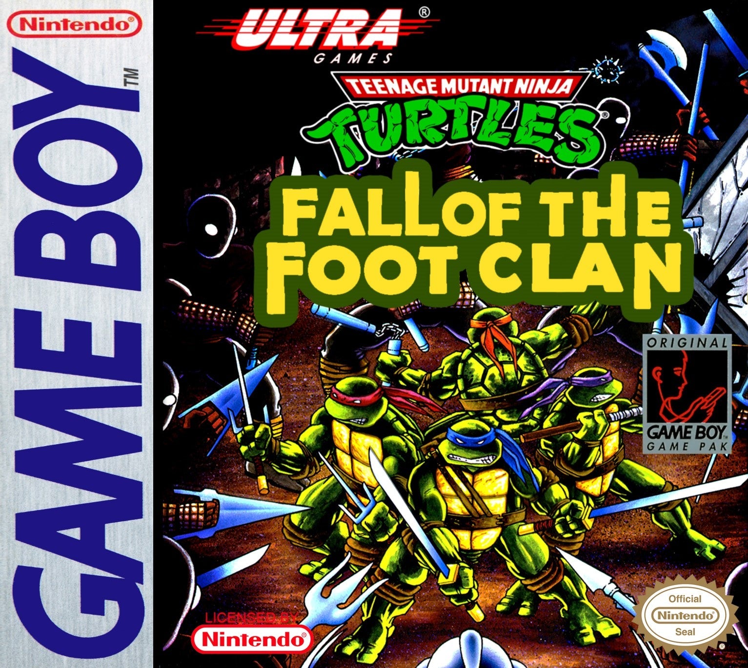 Teenage Mutant Ninja Turtles: Fall of the Foot Clan Game - Classic TMNT Action Adventure for Nintendo Game Boy - Perfect for Retro Gaming Fans and Collectors