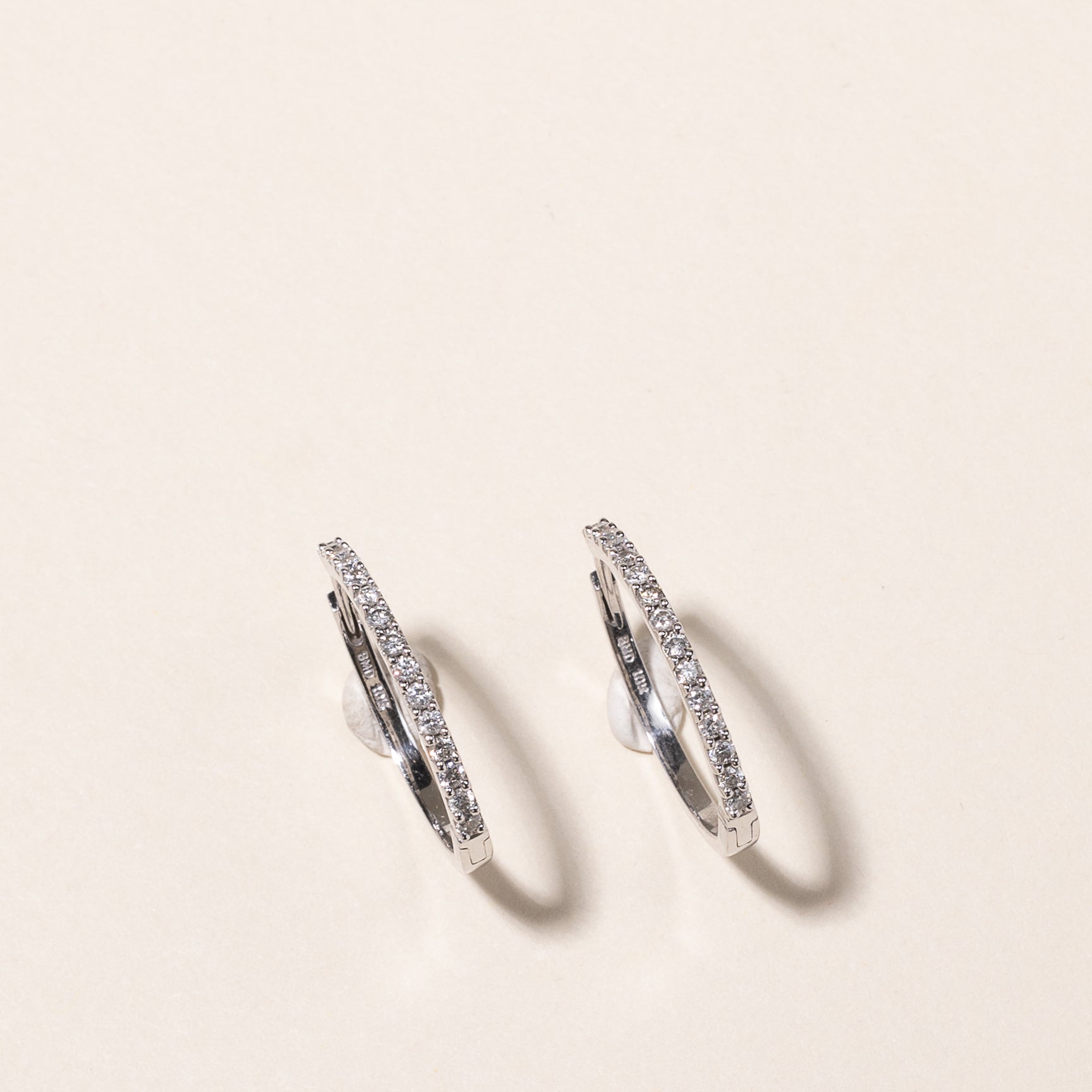10K White Gold Diamond Hoop Earrings for Women | 0.56 Carat Total Weight (CTW) | Round Cut Stud Earrings for Everyday Wear & Special Occasions