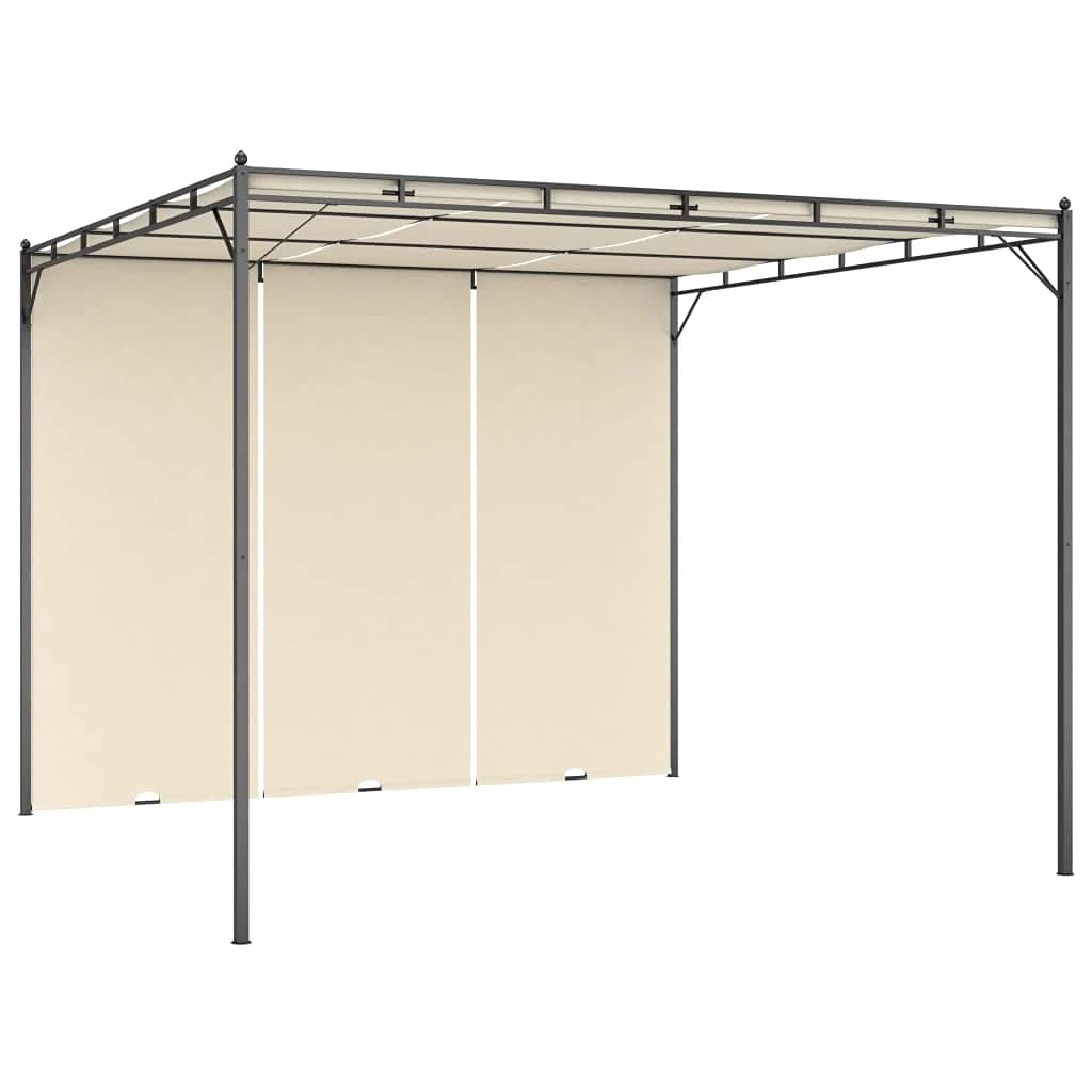 vidaXL 10x13 ft Outdoor Garden Gazebo with Side Curtains - Cream/Anthracite Weatherproof Patio Canopy for Backyard, Deck & Outdoor Parties