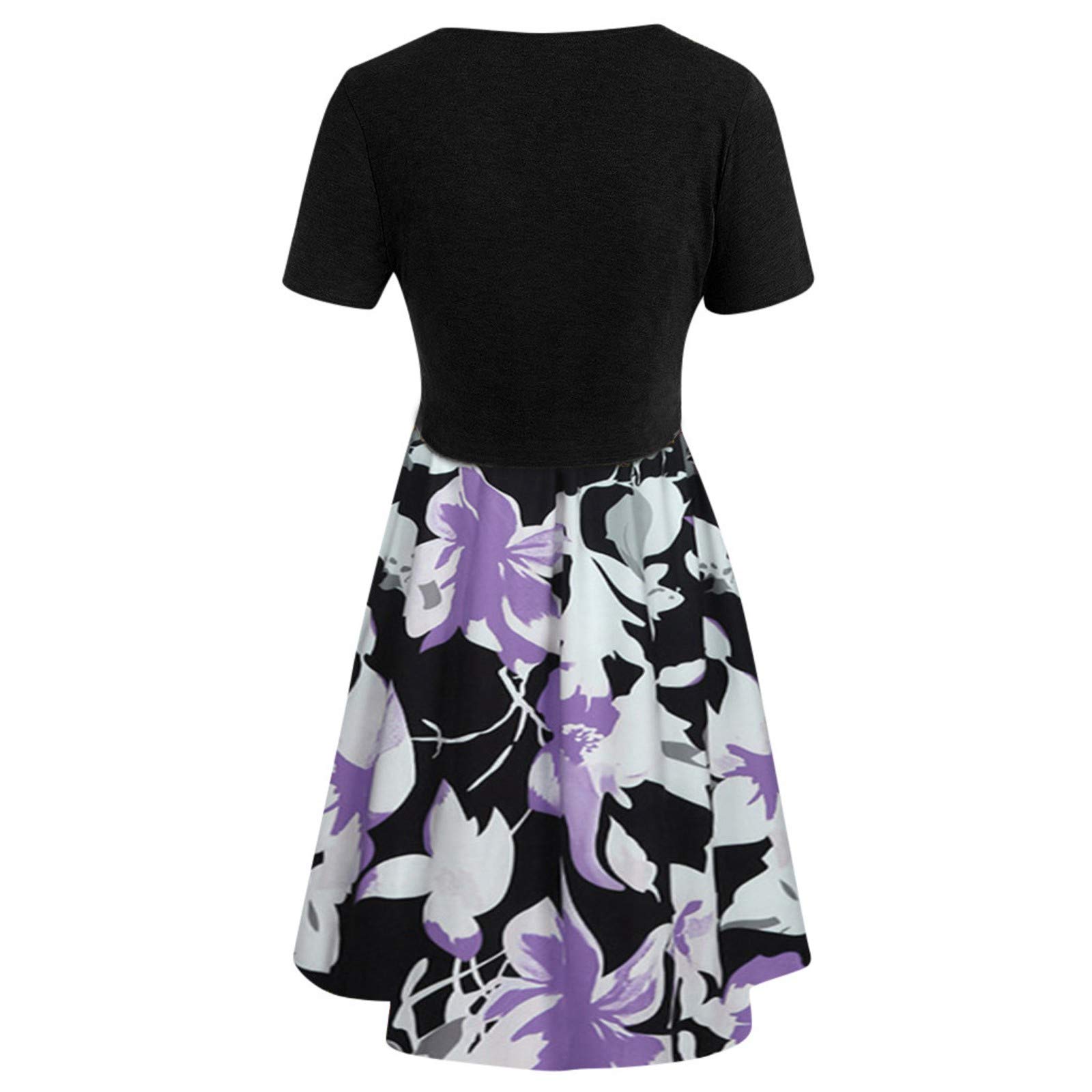 Women's Black Bandage Mini Dress with Sleeves, Knot Detail & Sunflower Print - Sexy Bodycon Party Dress for Night Out, Date Night or Club Wear
