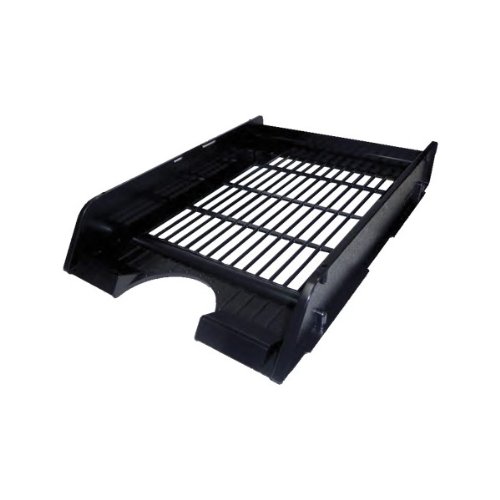 Arda Stackable A4 Grille Tray - Black Plastic Organizer for Office, Kitchen, or Garage Storage - Perfect for Files, Tools, and Supplies