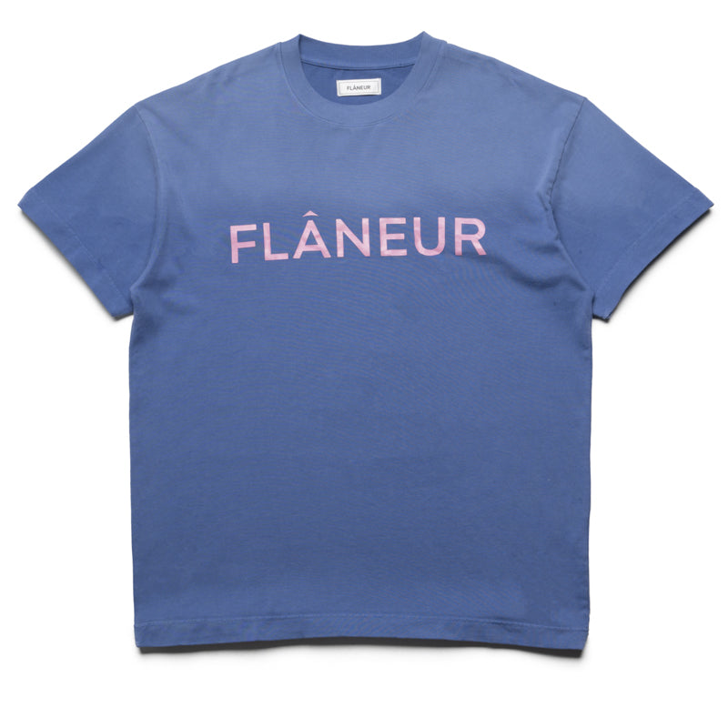 Flaneur Washed Puffed Logo Tee - Soft Vintage Cotton T-Shirt for Men & Women in Purple | Casual Streetwear, Everyday Wear & Outfit Styling