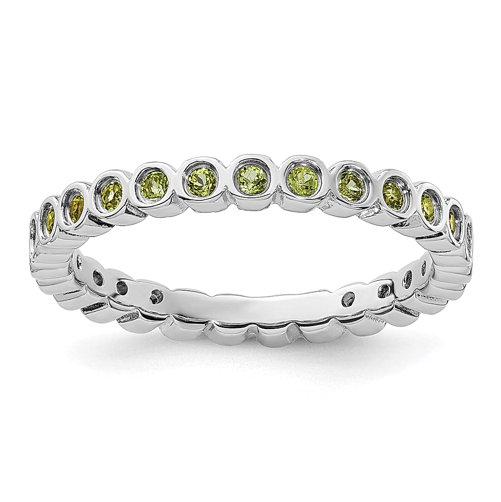 925 Sterling Silver Peridot Stackable Ring - August Birthstone Gemstone Jewelry for Women | Dainty Fine Jewelry Gift for Her, Birthday, Anniversary & Everyday Wear