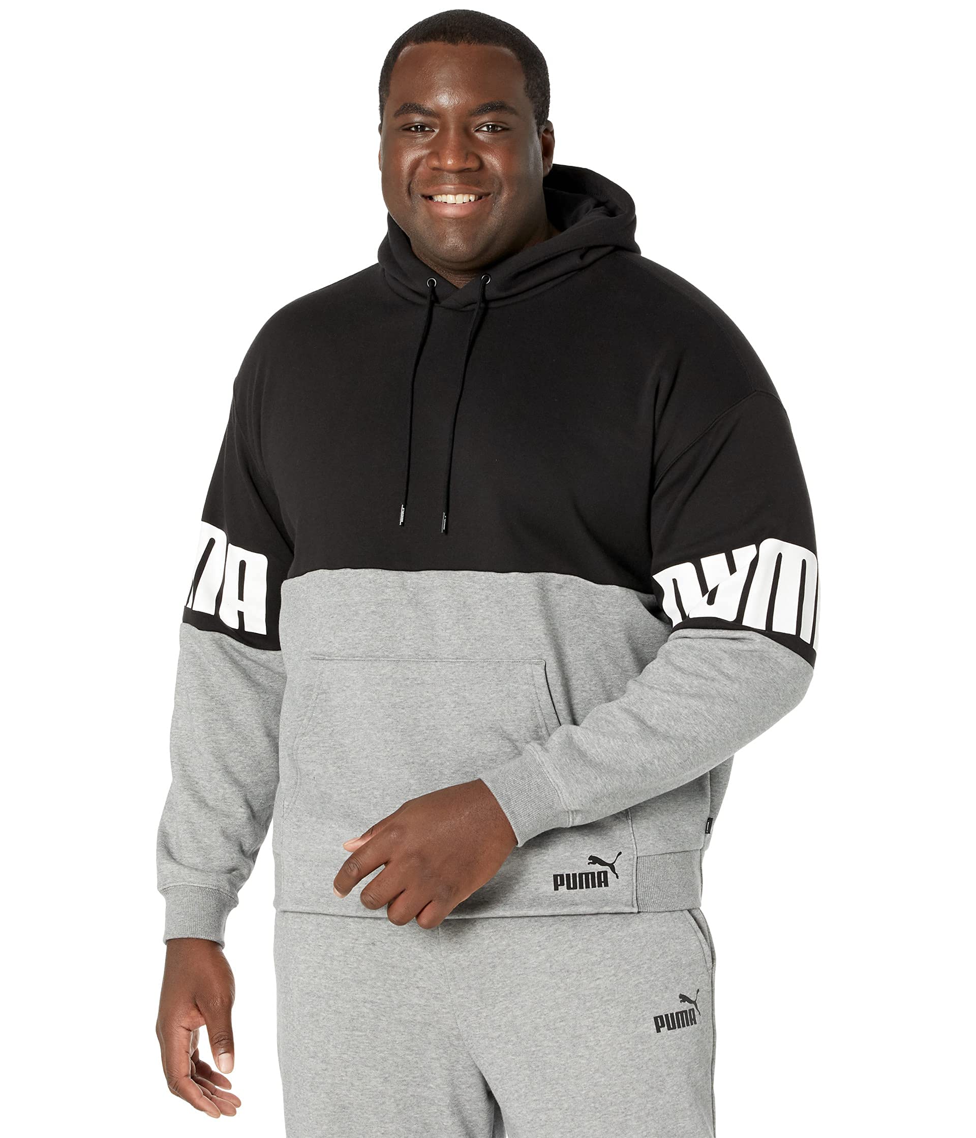 PUMA Men's Big and Tall Power Colorblock Fleece Hoodie - Comfortable Athletic Pullover for Casual Wear, Gym & Outdoor Activities