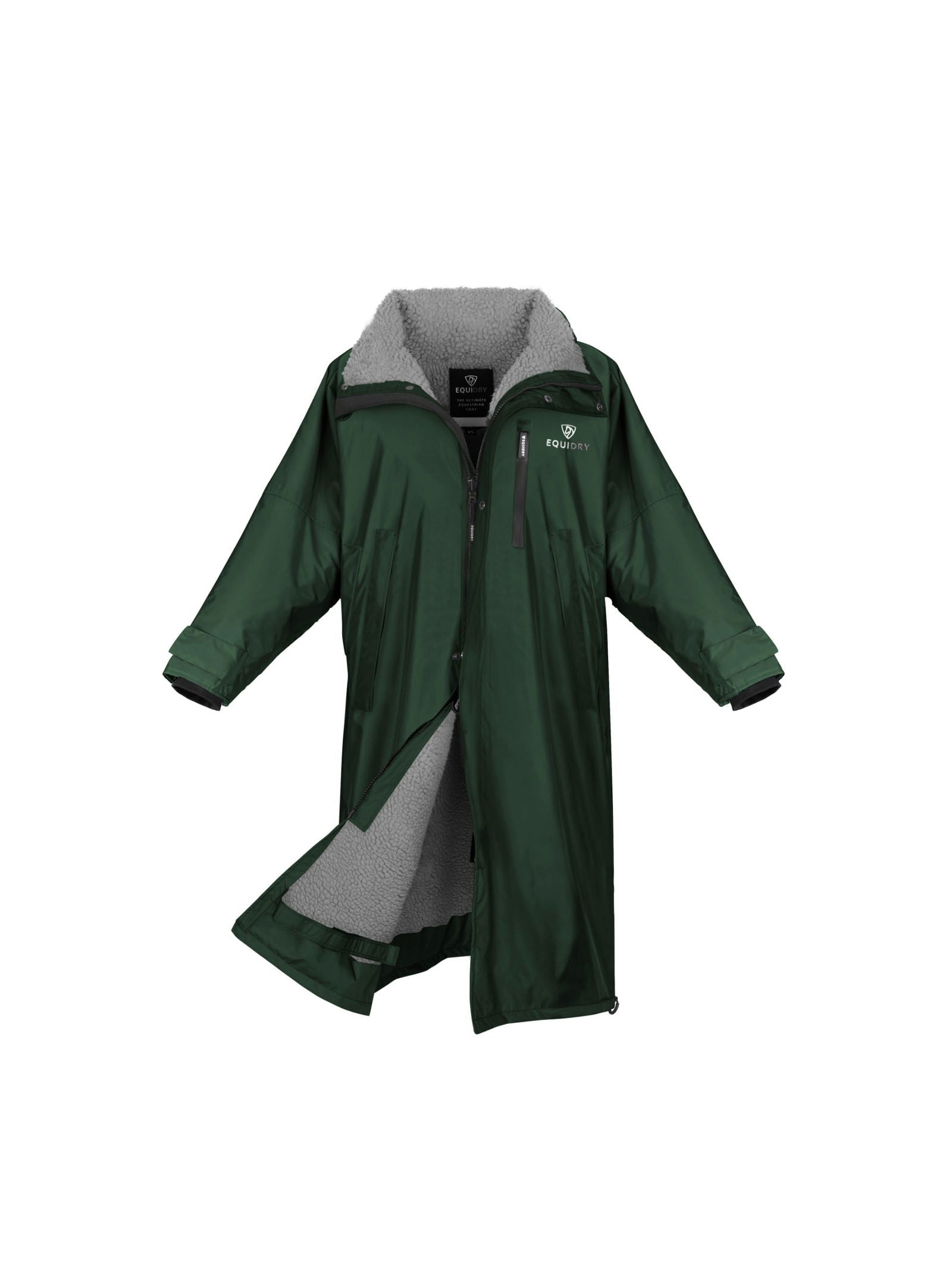 Evolution Kids Fleece Jacket with Stowable Hood - Warm Thick Fleece Outerwear for Boys & Girls - Perfect for Outdoor Play, Hiking, and Winter Adventures (Black Forest Green)