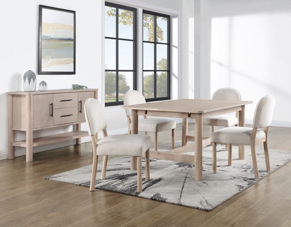 Gemma Rectangle Dining Table Set with 6 Chairs - Modern Kitchen & Dining Room Furniture for Family Gatherings & Dinner Parties
