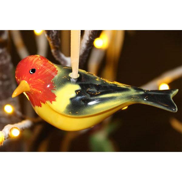 Western Tanager Ornament - 2016 Collectible Bird Figurine for Christmas Tree Decorations & Home Décor | Perfect for Holiday Gifts & Nature Lovers