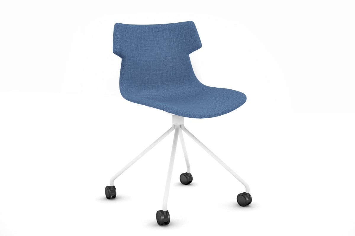 Wave Fabric Visitor Chair with Mobile Base - Lightweight & Durable Office Guest Seating for Reception, Waiting Room, and Conference Areas