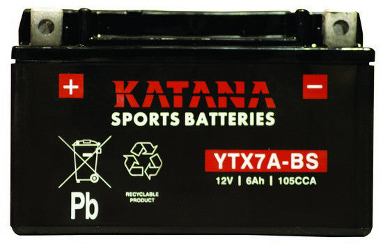 Premium YTX7A-BS Motorcycle Battery - High Performance FA Katana Replacement Battery for Smooth Rides & Reliable Starts | Perfect for Street Bikes, Cruisers & Commuter Motorcycles