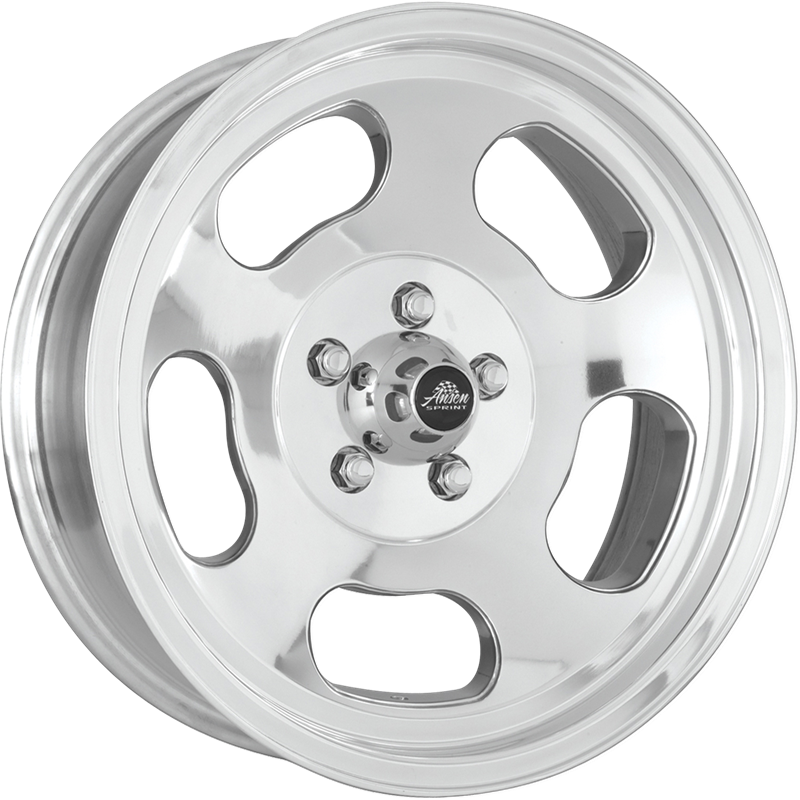 American Racing 15x8 VN69 Ansen Sprint Polished Wheels 0mm Offset - High Performance Alloy Rims for Muscle Cars, Hot Rods & Classic Vehicles - Perfect for Street Racing & Car Shows