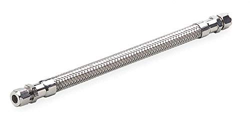 Flexible Stainless Steel Instrumentation Hose - 24 Inch Length, 1/4 Inch Diameter - Corrosion Resistant Metal Hose for Industrial & Laboratory Use - Perfect for Gas, Liquid & Chemical Transfer