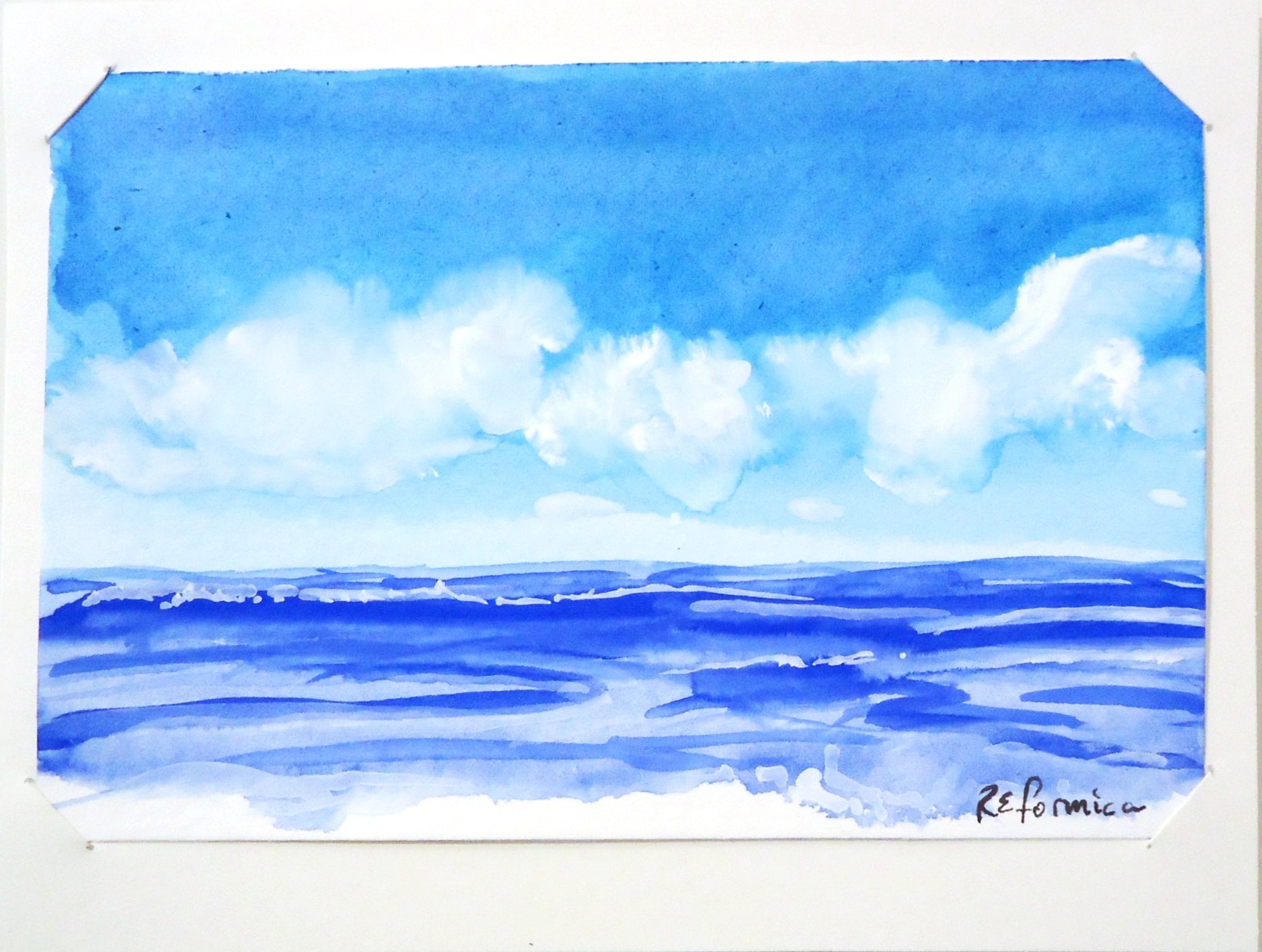 Ruth Formica Mixed Media Ocean Painting Notecard - Handmade Artwork for Home Decor, Gifts & Office Stationery | Perfect for Beach Lovers & Coastal Theme Decorations