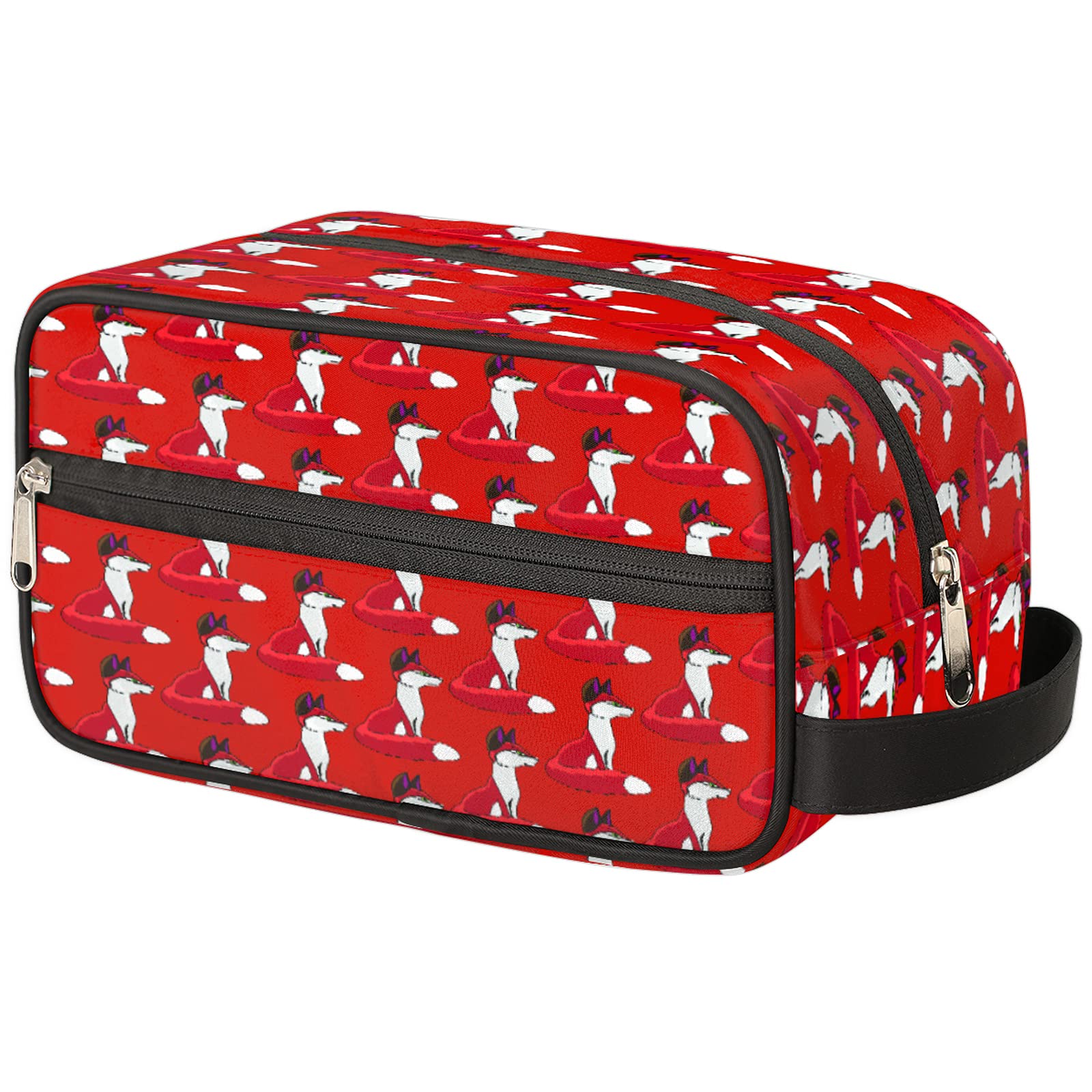 Funny Fox Pattern Waterproof Travel Toiletry Bag for Women & Men - Large Capacity Cosmetic Makeup Organizer & Shaving Dopp Kit - Perfect for Vacation, Gym, Camping & Business Trips