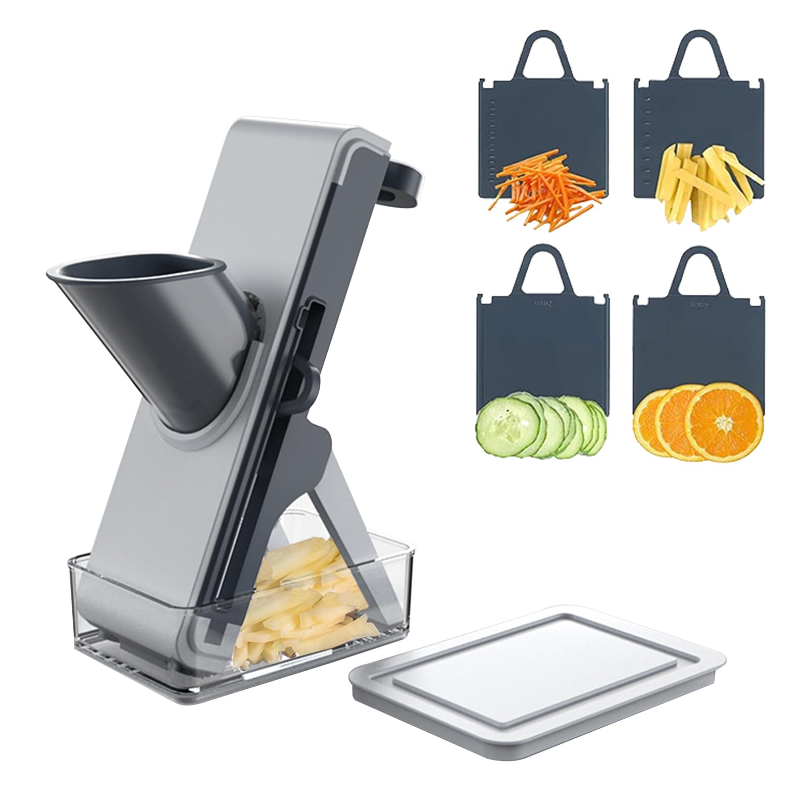 Tenta Kitchen Mandoline Slicer - 4-in-1 Vegetable Cutter for Slicing, Dicing, Chopping & Julienne | Includes Storage Container | Perfect for Meal Prep, Salad Making & Potato Chips
