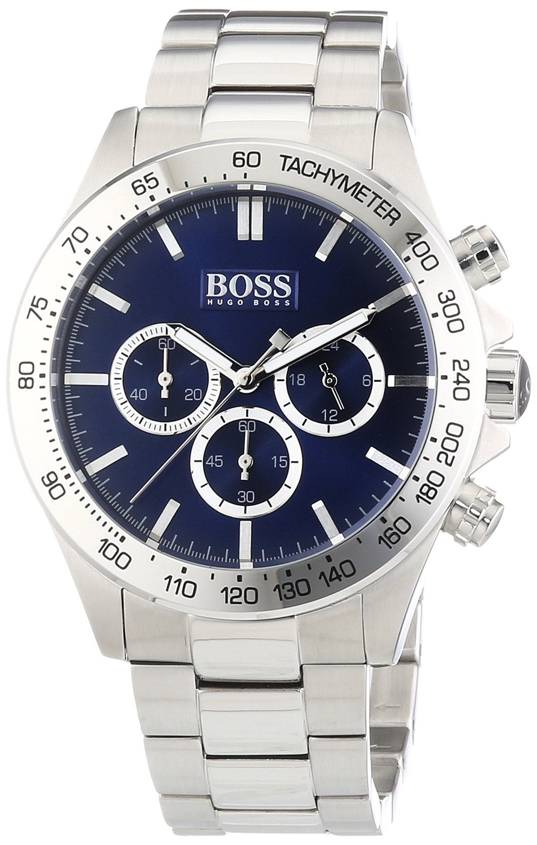 Hugo Boss Men's Chronograph Watch 44mm Stainless Steel Bracelet - 1512693 | Luxury Dress Watch for Business, Formal Events & Gifting