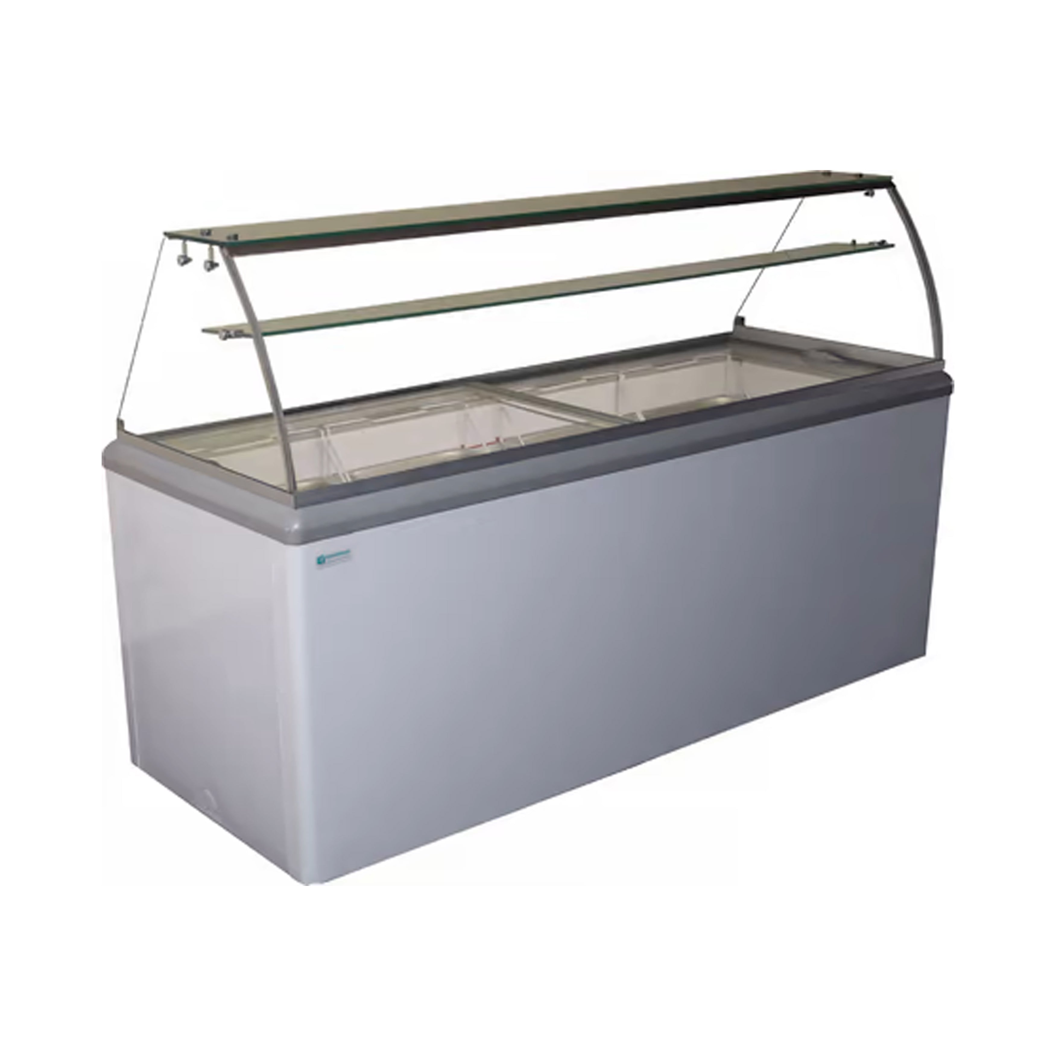 Excellence Industries HBD 12HC 70 Commercial Glass Door Ice Cream Dipping Cabinet Freezer - 20 cu.ft Capacity, Holds (22) 3 Gallon Tubs - Perfect for Ice Cream Shops, Dessert Cafes & Commercial Kitchens