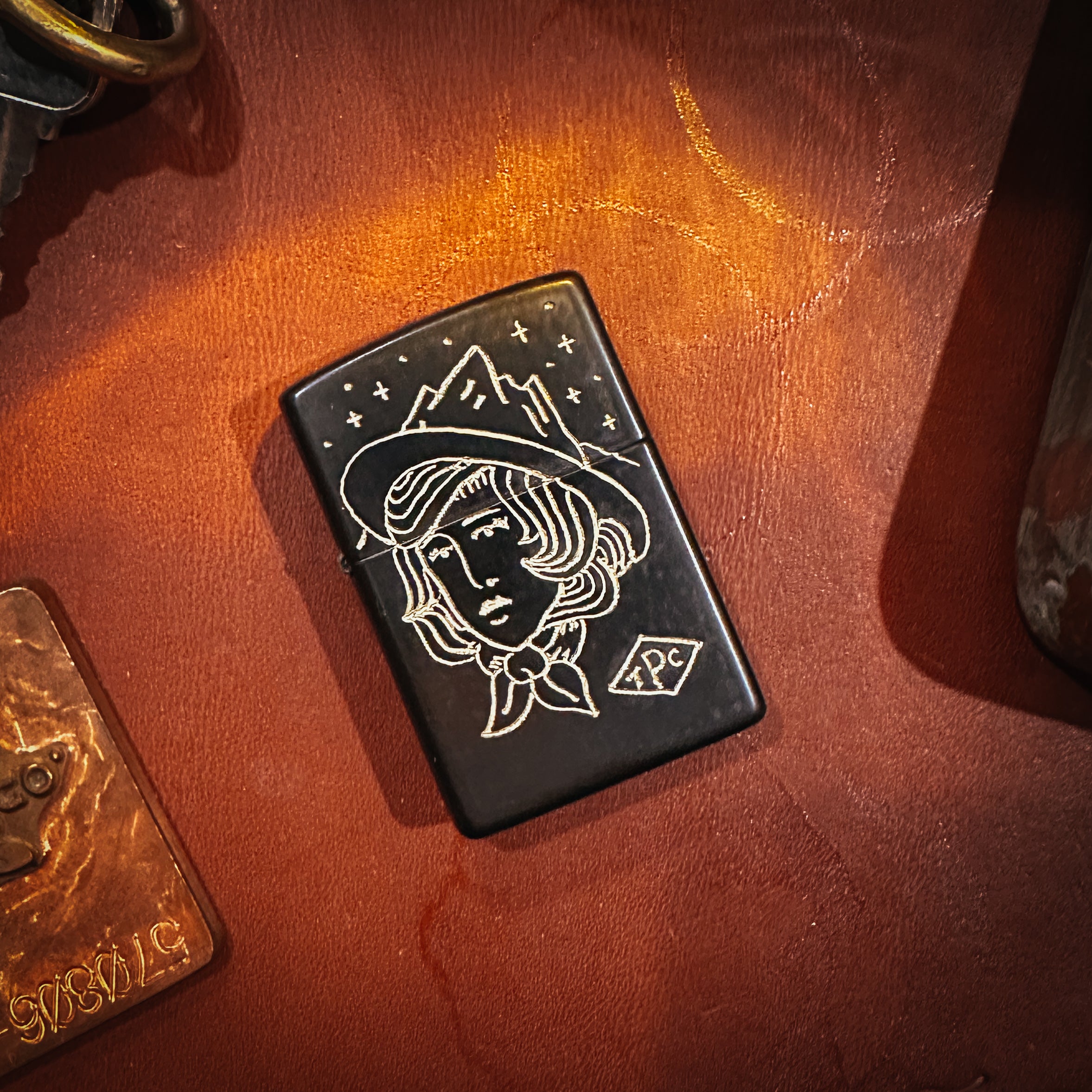 BROOKHAYL x POPULESS Limited Edition Hand Engraved Zippo® Lighter 010 - Black Matte Finish | Perfect for Collectors, Gifts & Outdoor Adventures